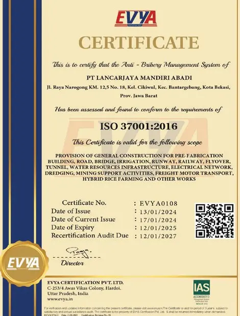 Sertifikasi ISO 37001:2016 — Anti-Bribery Management System