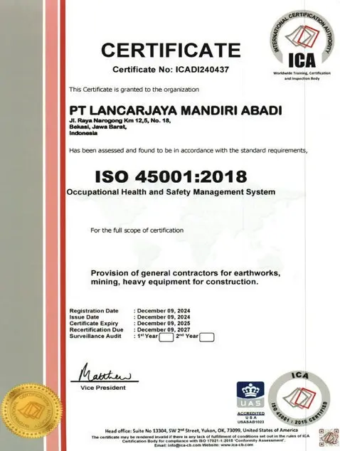 Sertifikasi ISO 45001:2018 — Occupational Health & Safety Management